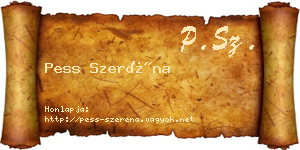 Pess Szeréna névjegykártya